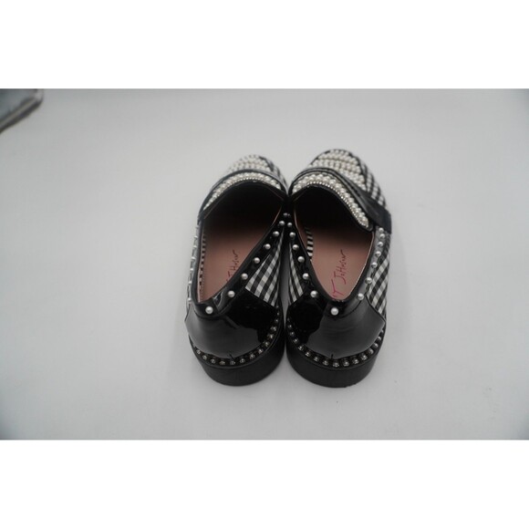 Betsey Johnson Shoes Women Darian Pearl Embellished Tailored Lug Sole Loafers 7M - Picture 9 of 11